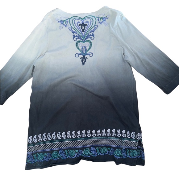 Johnny Was Los Angeles Blue To Grey Ombre Dress - Picture 11 of 15